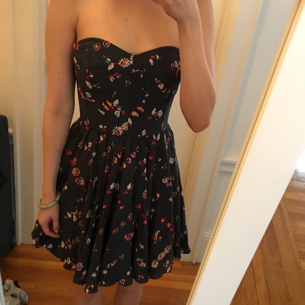 Strapless floral Rebecca Taylor dress - size 2